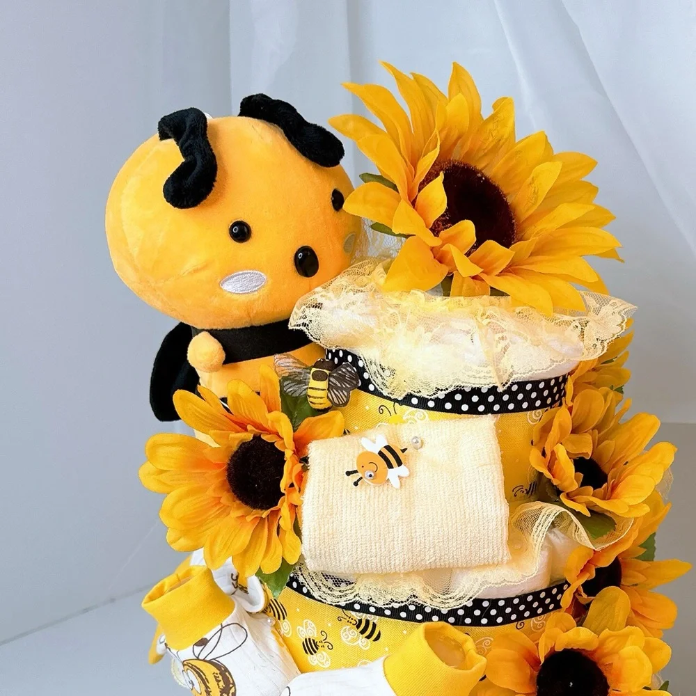 Bee Diaper Cake, Sunflowers Diaper Cake